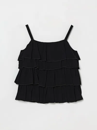 Balmain Ruffled Buttoned Top In Black
