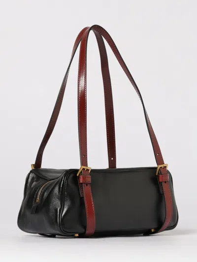 Versace Small Shoulder Bag Lamb And Calf Leather In Black