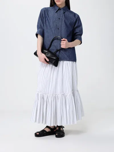 Jil Sander Linea Angular Leather Shoulder Bag In Black