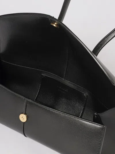 Jil Sander Linea Angular Leather Shoulder Bag In Black
