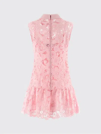 Self-portrait Pink Lace Collared Mini Dress In Multi