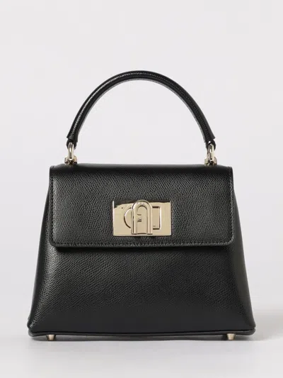 Furla Leather Mini Bag With Detachable Strap And Metal Hardware In Black