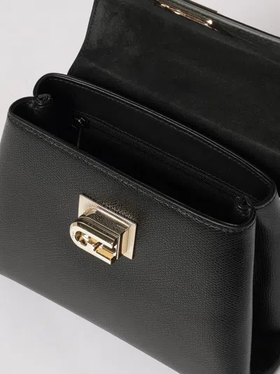 Furla Leather Mini Bag With Detachable Strap And Metal Hardware In Black