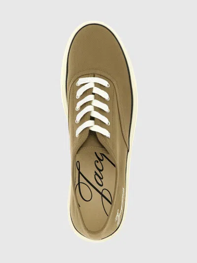 Jacquemus Cotton Low-top Sneakers With Embroidered Logo In Brown