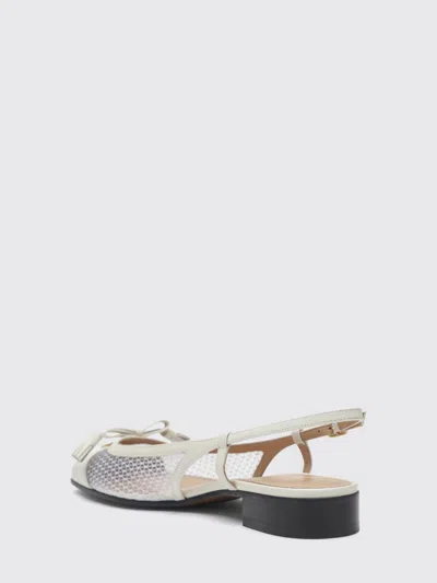 Valentino Garavani Valet Du Roi Tasseled Leather And Mesh Slingback Ballet Flats In White