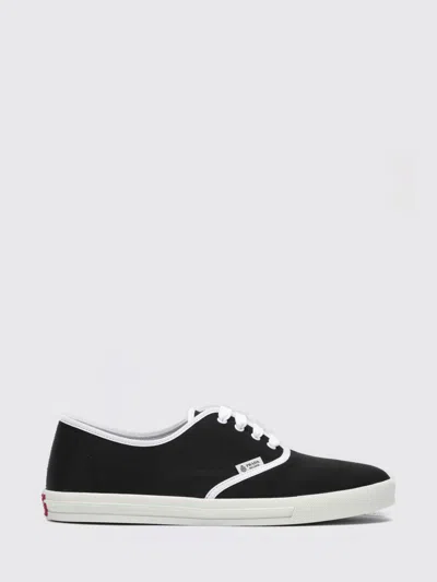 Prada Lace Up Sneakers Contrast Trim Rubber Sole In Black
