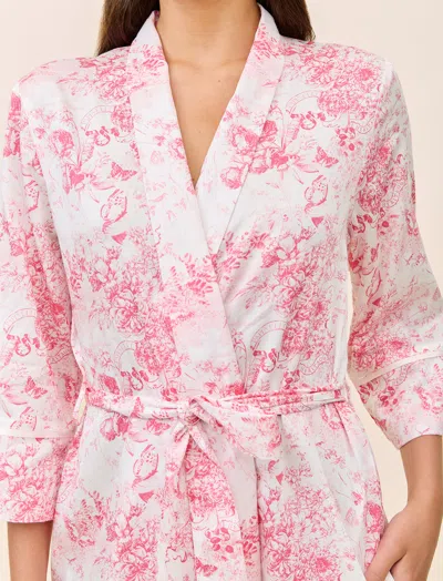 Papinelle Toile De Jouy Cotton Sateen Midi Robe In Pink