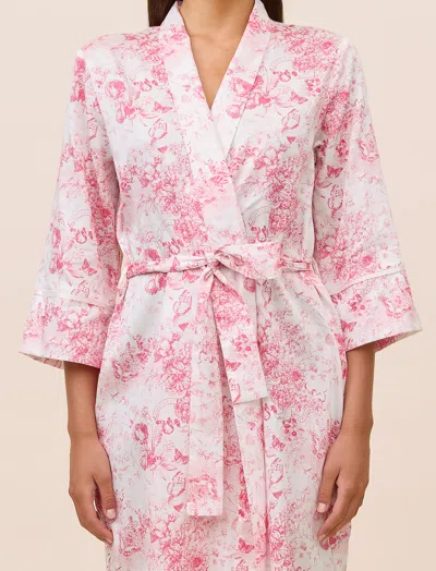 Papinelle Toile De Jouy Cotton Sateen Midi Robe In Pink