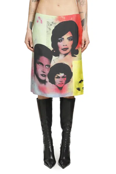 Versace Printed Silk Twill Pencil Skirt In Animal Print