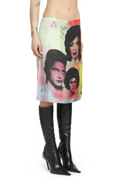 Versace Printed Silk Twill Pencil Skirt In Animal Print