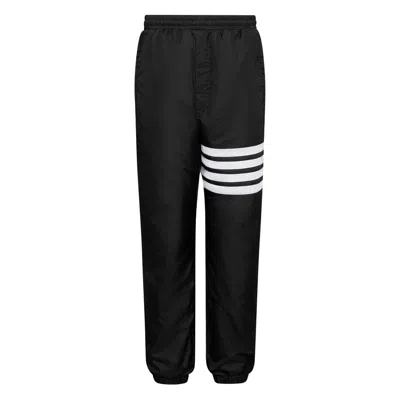 Thom Browne Drawcord Waist Track Pants With Four Stripes In Black