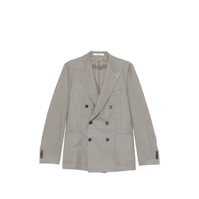 Tagliatore Double-breasted Blazer In Gray