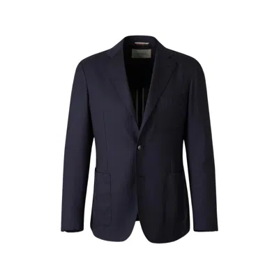 Canali Kei Navy Blue Modern-fit Jacket In Pure Impeccabile Wool