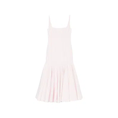 Jacquemus Agave Flared Midi Dress With Square Neckline In White