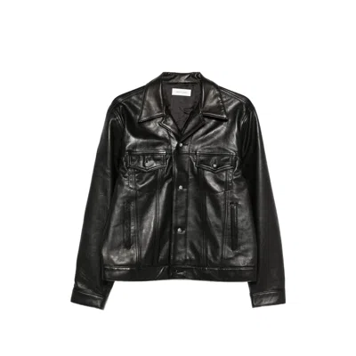 Ernest W Baker Multiple-pockets Buttoned Leather Jacket In Black