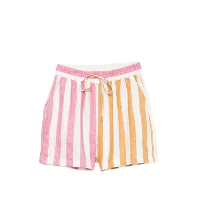 Susanna Blu Striped Drawstring Shorts In Multi