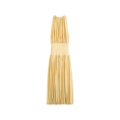 Totême Soft Gathered Halter Midi Bubble Dress In Yellow