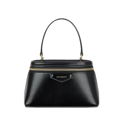Givenchy Vanity Antigona Leather Handbag With Lettering Logo On The Front In Black