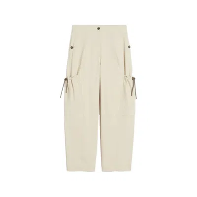 Max Mara Drawstring Pocket Trousers In Neutral