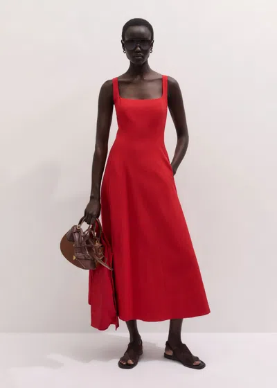 Me+em Contour Seamed Maxi Dress Lipstick Red