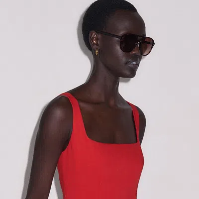 Me+em Contour Seamed Maxi Dress Lipstick Red