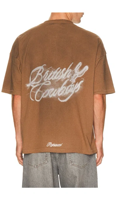 Represent Dusty Brown Jersey British Cowboys T-shirt In Brown