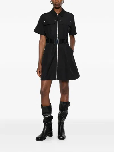 Moose Knuckles Zip-up Belted Mini Dress In Blue