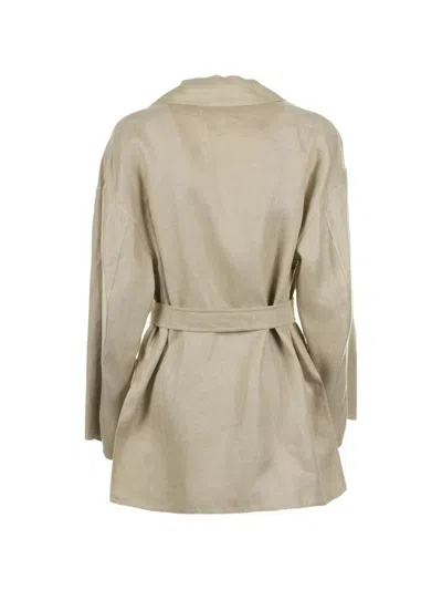 Weekend Max Mara Belted Jacket In Neutral