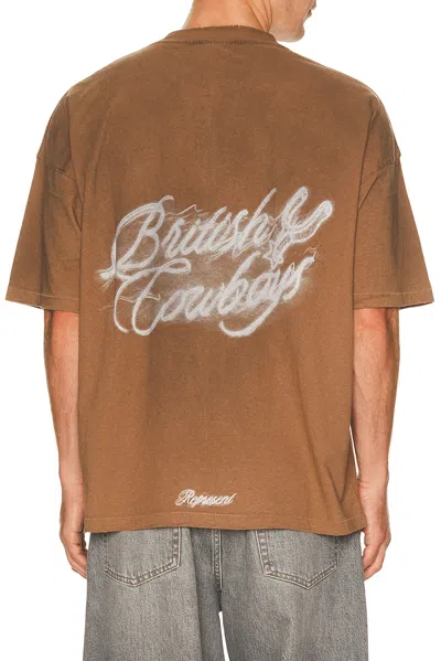 Represent Dusty Brown Jersey British Cowboys T-shirt In Brown