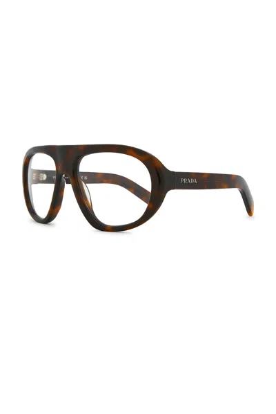 Prada Circular Blue Light Glasses In Brown