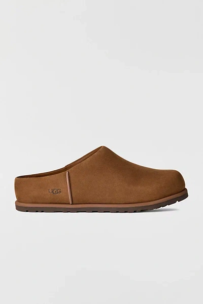 Ugg Suede Slip-on Clogs With Rounded Toe In Brown