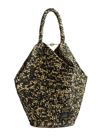 Khaite Lotus Medium Viscose Raffia Tote Bag In Multi