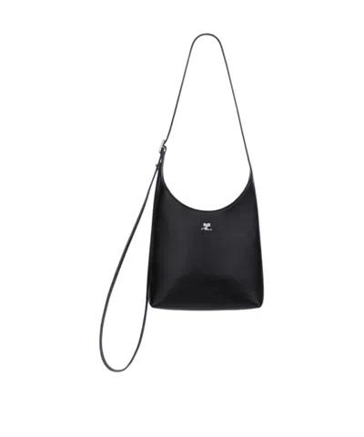 Courrèges Shoulder Bag Shopper Adjustable Strap Top Handle In Black