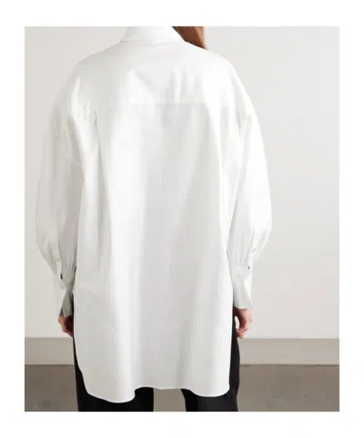 Joseph Ferrus Grosgrain-trimmed Pintucked Cotton Oxford Shirt In White