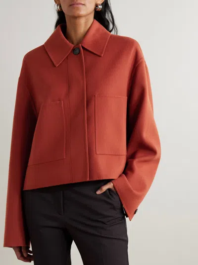Joseph Kalaa Wool And Silk-blend Jacket In Brown