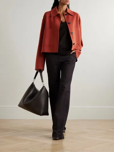Joseph Kalaa Wool And Silk-blend Jacket In Brown