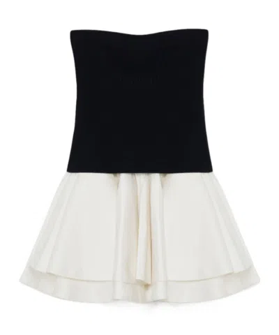 Simkhai Womens Black Multi Isabelle Strapless Taffeta-knit Mini Dress