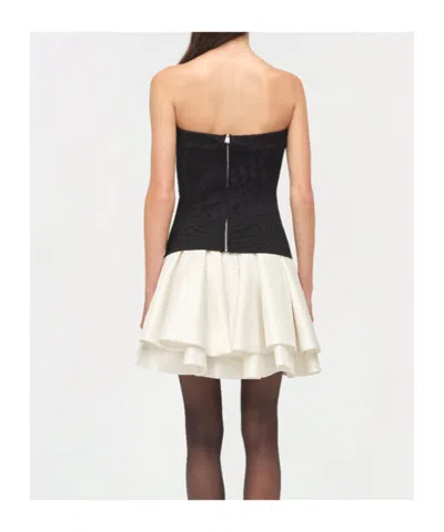 Simkhai Womens Black Multi Isabelle Strapless Taffeta-knit Mini Dress