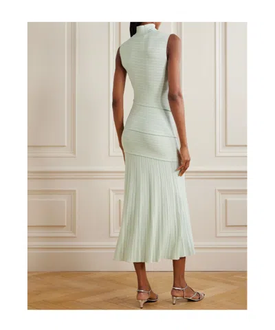 Proenza Schouler Federica Layered Ribbed-knit Midi Dress In Green