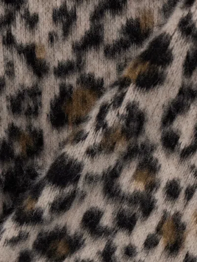 Nili Lotan Zamira Leopard-jacquard Cashmere And Silk-blend Sweater In Brown