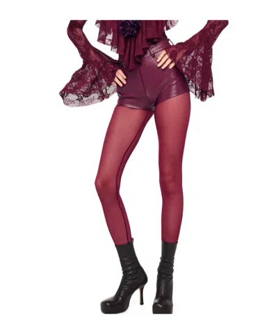 Norma Kamali High Waist Faux Leather Shorts In Purple