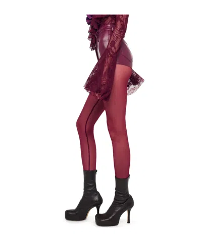 Norma Kamali High Waist Faux Leather Shorts In Purple