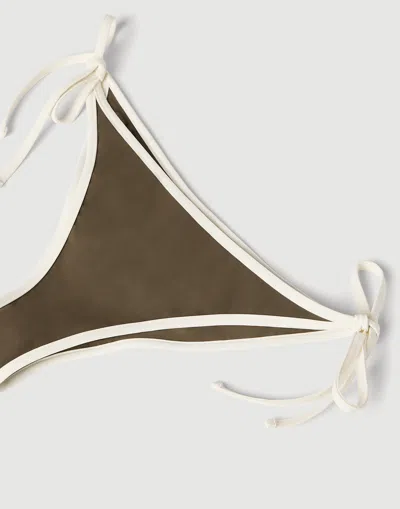Brunello Cucinelli Triangle Bikini Set Nylon Silk Blend In Brown