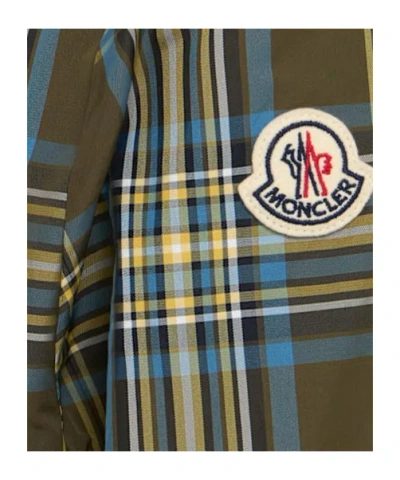 Moncler Checked Chest-pocket Overshirt In Green