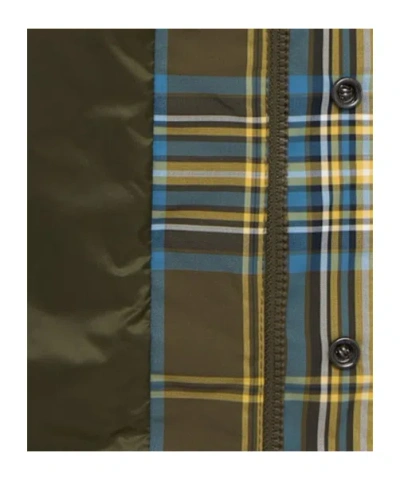 Moncler Checked Chest-pocket Overshirt In Green