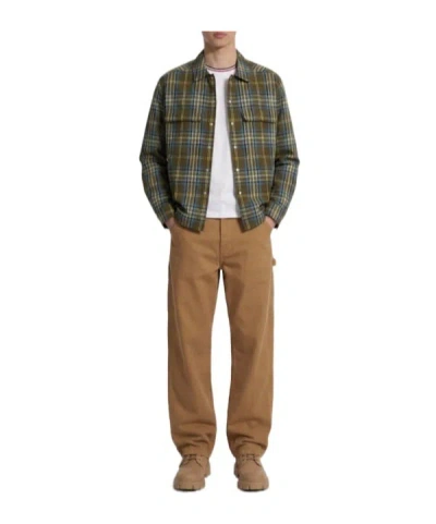 Moncler Checked Chest-pocket Overshirt In Green