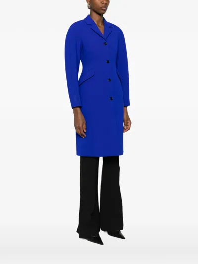 Jil Sander Flap-pocket Button-up Coat In Blue