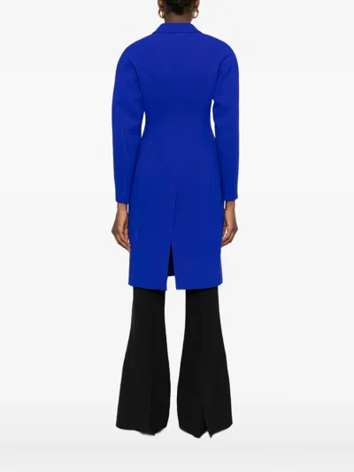 Jil Sander Flap-pocket Button-up Coat In Blue