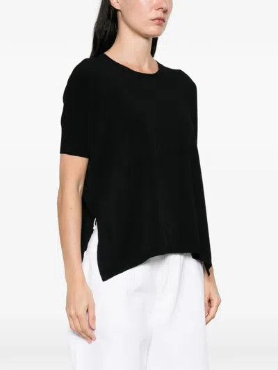 Base Side-slit T-shirt In Black