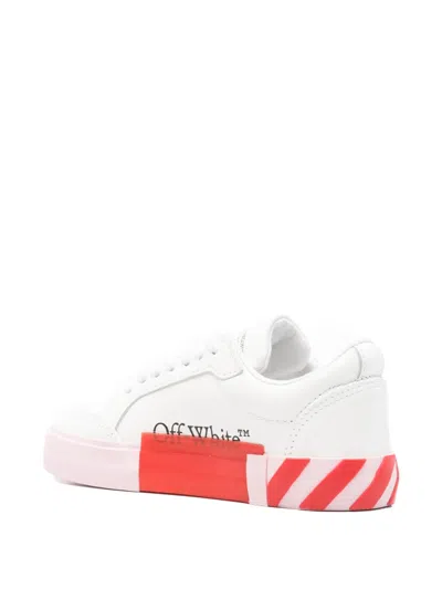 Off-white Kids White Vulcanized Low Leather Sneakers In White